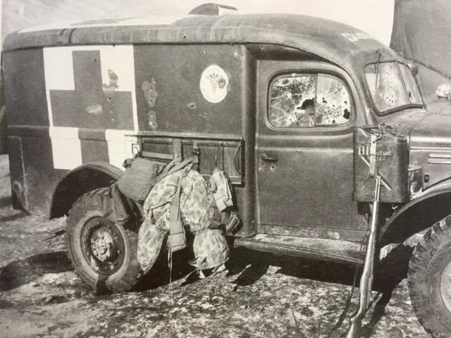 An abandoned US Army ambulance at Hellfire Valley