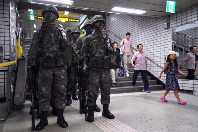 Less than two weeks ago the South Koreans had a massive terrorist drill. Most people barely noticed. (Reuters)