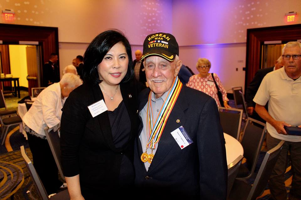 My friend Susan Kee (above) dedicates her time and energy to  honoring Korean War veterans.  Here she is shown with Korean War veteran Mr. Edwin Adams, the brother of Cpl. Charles W. Adams, US Army, who also fought in the Korean War and became missing in action in 1950. His remains have never been recovered. 
Click on the picture above to learn more about this story.  
(Photo Credit: Susan Kee)