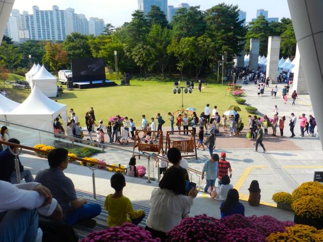 Families celebrating Hangeul Day at National Hangeul Museum, Seoul