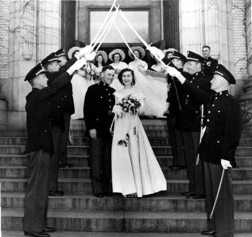 Robert Reem and Donna Zemmerli's wedding at the US Naval Academy Chapel 1949