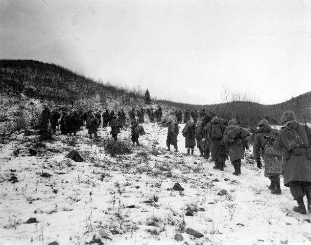 Marching on a hill at Chosin (PC: USMC)