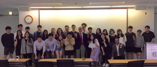 Ned with students at Sungkyunkwan University