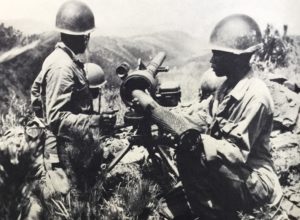 Soldiers fire a 75mm recoilless rifle along the Pusan Perimeter.