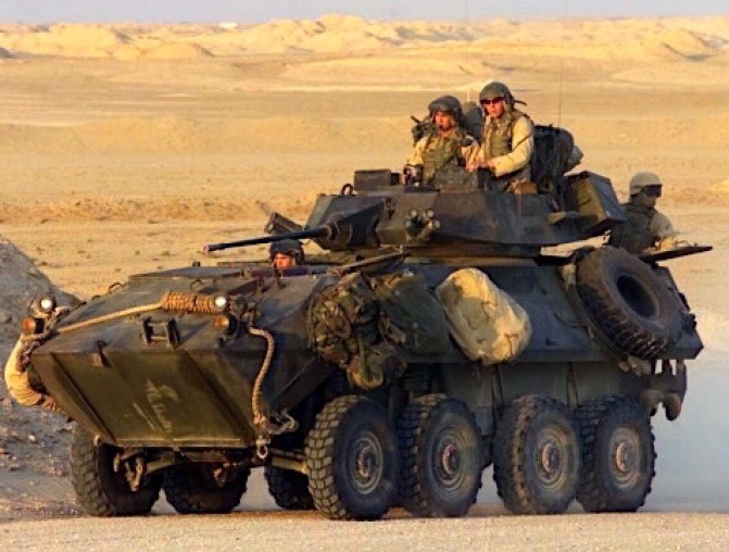 Light Armored Vehicle in the California desert