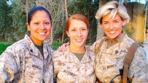 Marine veterans Lynn Kinney, Megan McClung, and Amy Forsythe (PC: USMC)