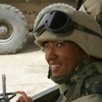 Marine veteran Jin Park in Iraq