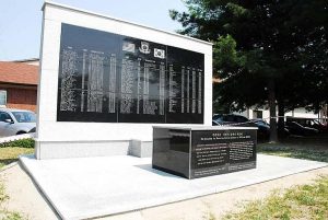This monument was erected in 2012 in Korea in honor of the 130 American and KATUSA (Korean Augmentees to the US Army) servicemen who have been killed in active combat in Korea since the Korean War armistice was signed in 1953 (PC: Ashley Rowland, Stars and Stripes, June 2012).