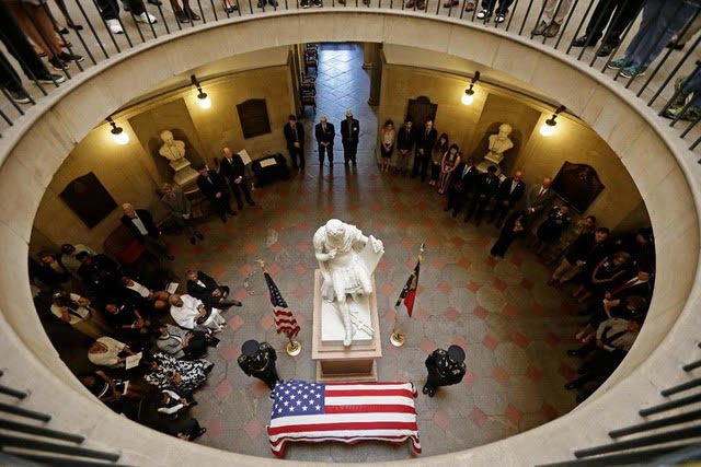U.S. Army Pfc. William Hoover Jones lies in honor at the North Carolina State Capitol in Raleigh, N.C., Friday, June 21, 2019. (PC: Associated Press/Gerry Broome)