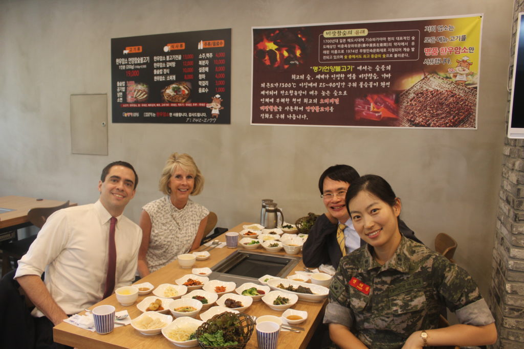 Ben Forney and Alice With Dr. Yang, a friend who helped organize the trip, and Major Youm Hey-lim, ROK Marine escort for the day