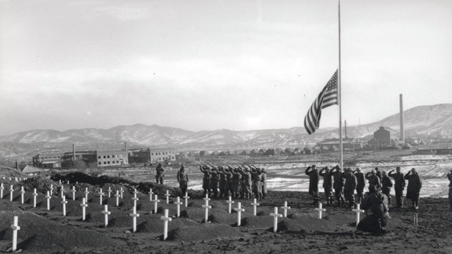 US Marine Corps Cemetery, Hamhung, North Korea 1950